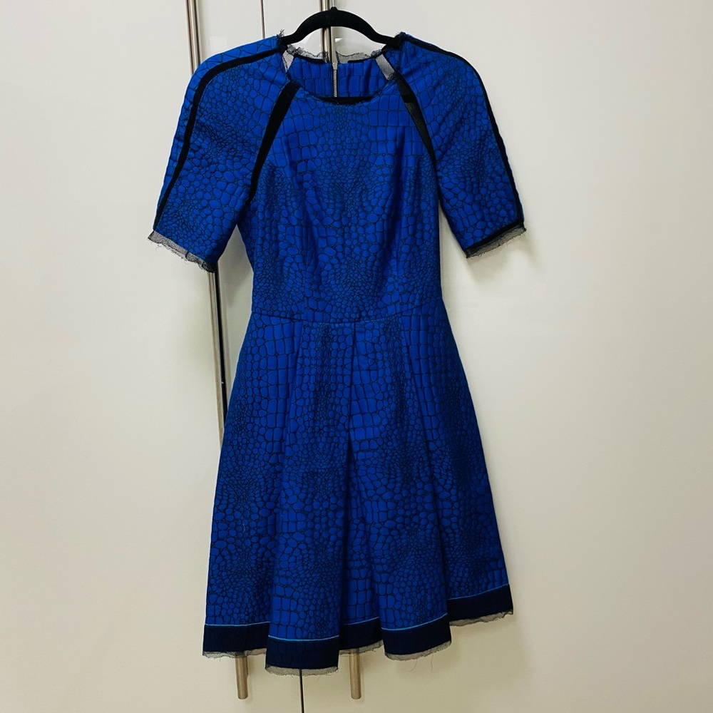 NWOT Jason Wu Crew Dress Blue Knee-Length Size2 Drop Waist.Feel like a princess - Picture 3 of 10